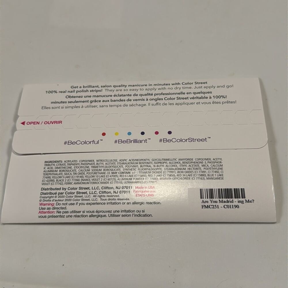 NWT Color Street "Are you Madrid-ing Me?" Solid Pink Nail Strips - Picture 3 of 4